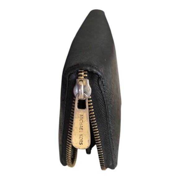 Michael Kors Classic Chic Black Saffiano Leather Zip Wallet Gold Hardware - Picture 10 of 15